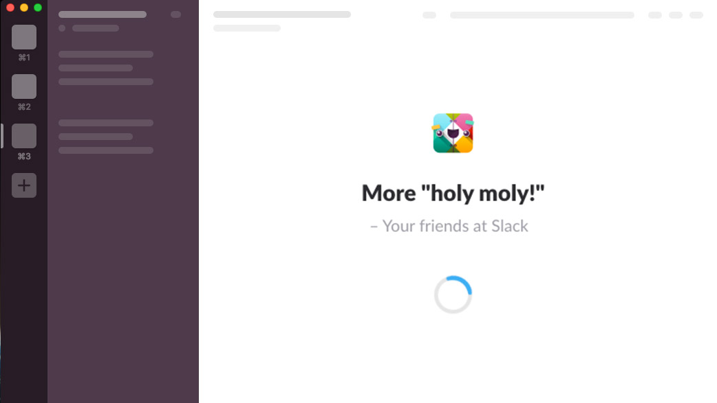 Slack desktop app using skeleton screens while loading